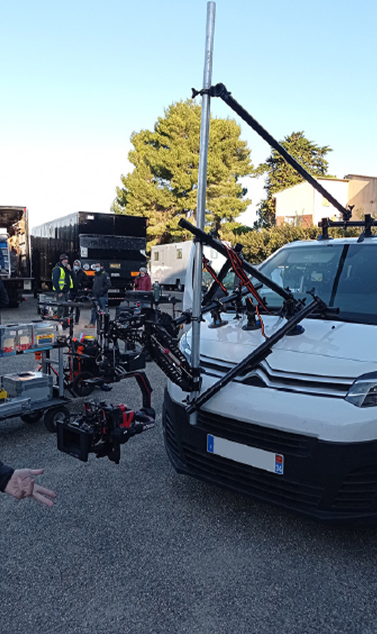 Action Grip : Solution de montage bras stabilisé nacelle 3 axes tous véhicules charge 50 kg tournage cinéma