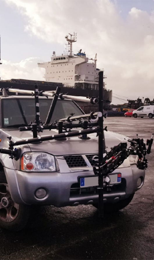 Absorbeur de choc Blackarm : Système rolling surfaces difficiles charge 30 kg pour tournage cinéma professionnel