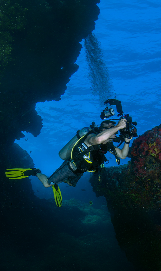 Caisson sous-marin professionnel pour caméra Sony A7SIII et objectif Sigma Art 24-70mm : Étanchéité haute performance pour tournages de cinéma et de télévision.