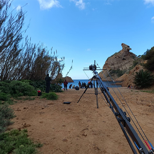 Grande grue de plateau cinéma professionnel convertible : 3m60 à 6m40 pour longs métrages films TV et séries TV